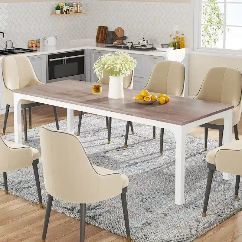 Tavolo da pranzo rettangolare da 78 pollici per 6-8 persone