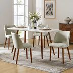 Set di 4 sedie da pranzo in legno massello con schienale curvo