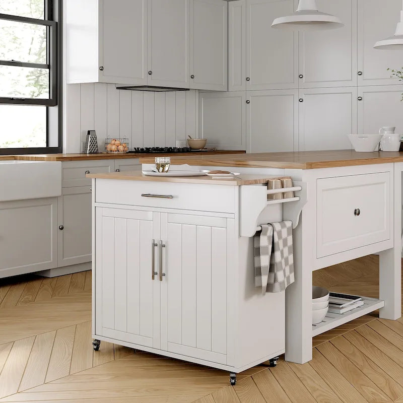 Isola da cucina con mobile contenitore e anta a ribalta