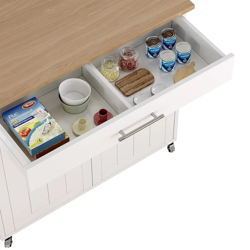Isola da cucina con mobile contenitore e anta a ribalta