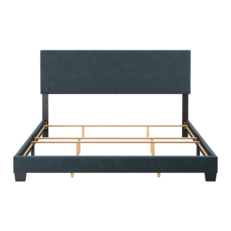 Letto matrimoniale moderno con testiera imbottita (richiede base a molle)