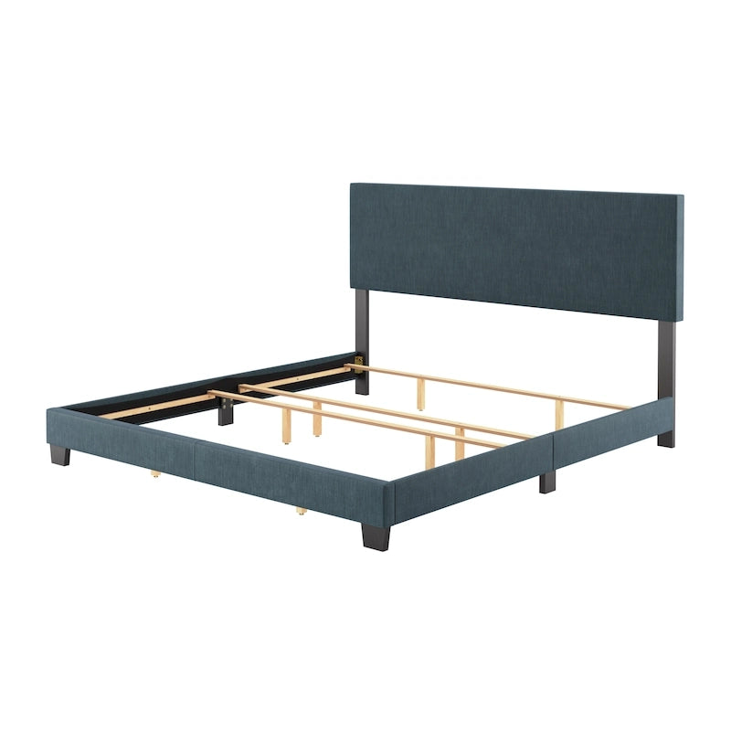 Letto matrimoniale moderno con testiera imbottita (richiede base a molle)