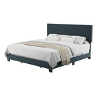 Letto matrimoniale moderno con testiera imbottita (richiede base a molle)