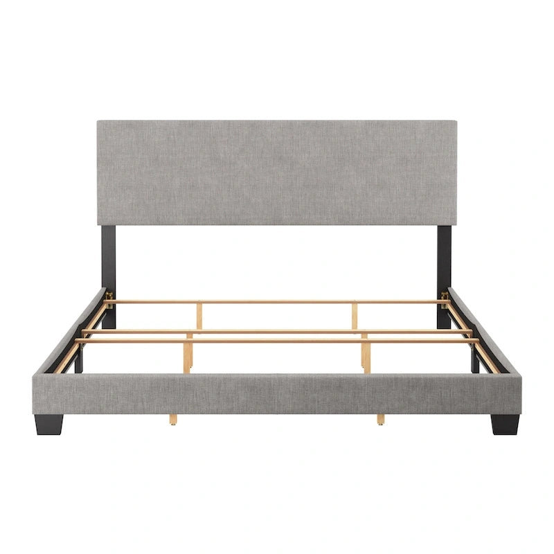 Letto matrimoniale moderno con testiera imbottita (richiede base a molle)