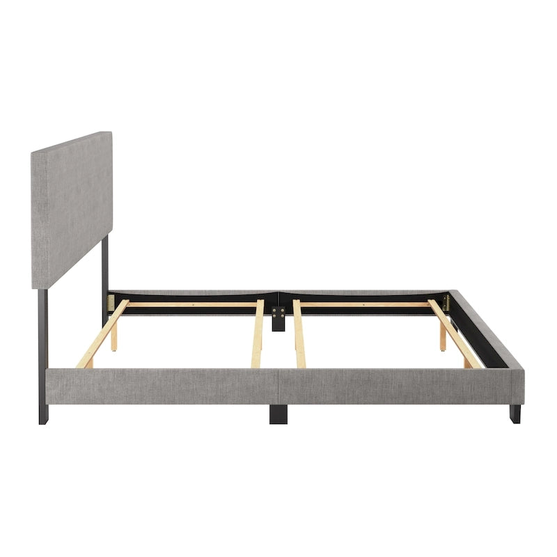Letto matrimoniale moderno con testiera imbottita (richiede base a molle)