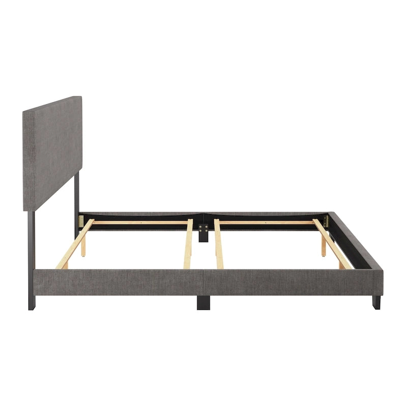 Letto matrimoniale moderno con testiera imbottita (richiede base a molle)