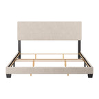 Letto matrimoniale moderno con testiera imbottita (richiede base a molle)