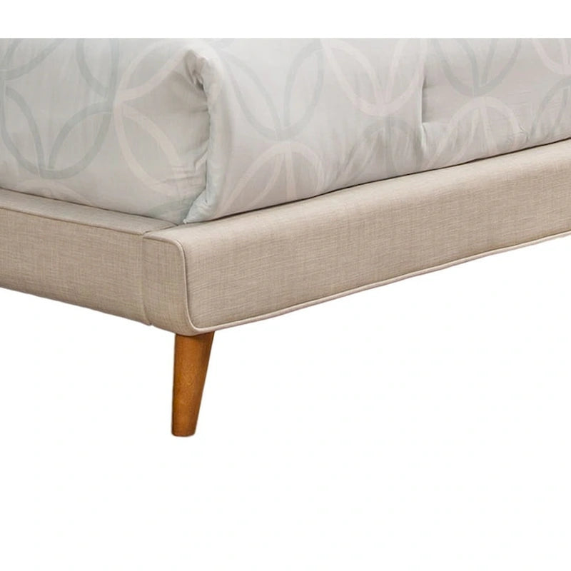 Letto a piattaforma imbottito grigio chiaro
