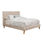 Letto a piattaforma imbottito grigio chiaro