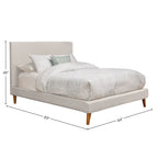Letto a piattaforma imbottito grigio chiaro