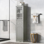 Mobiletto da Bagno Indipendente con Cassetto, 2 Ante e Ripiano Regolabile