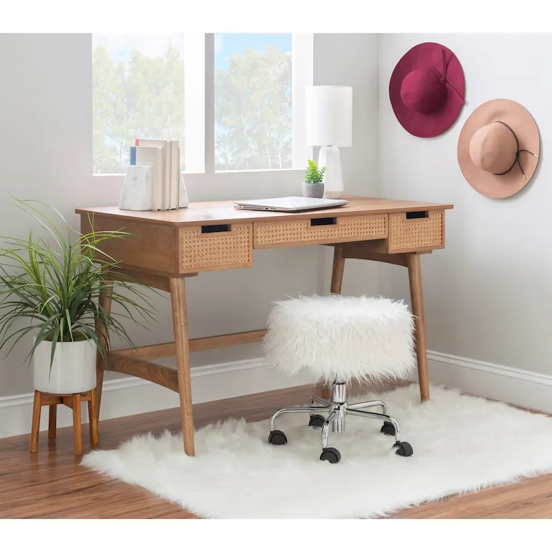 Scrivania Mid-Century in Rattan