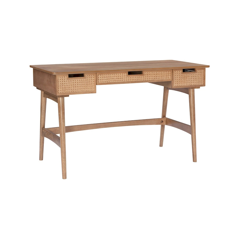 Scrivania Mid-Century in Rattan