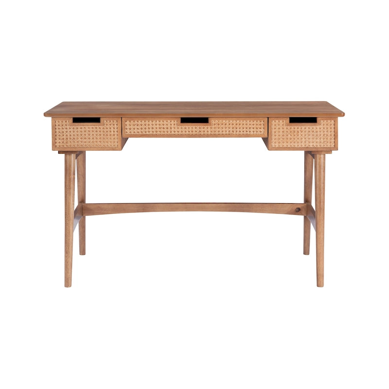 Scrivania Mid-Century in Rattan