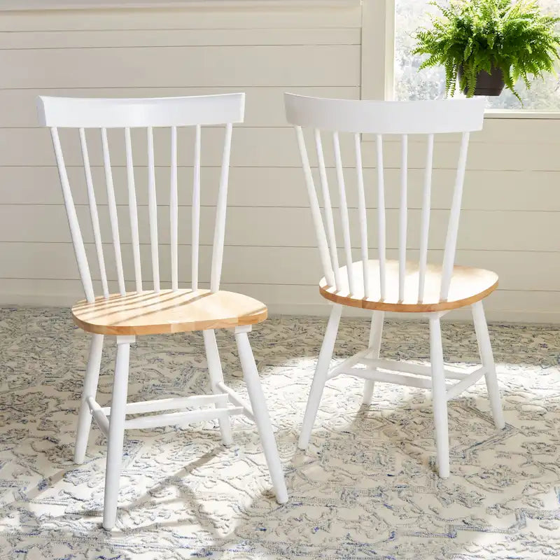 Sedia da pranzo rustica con schienale a fusi (Set di 2) - 53L x 53P x 91H cm