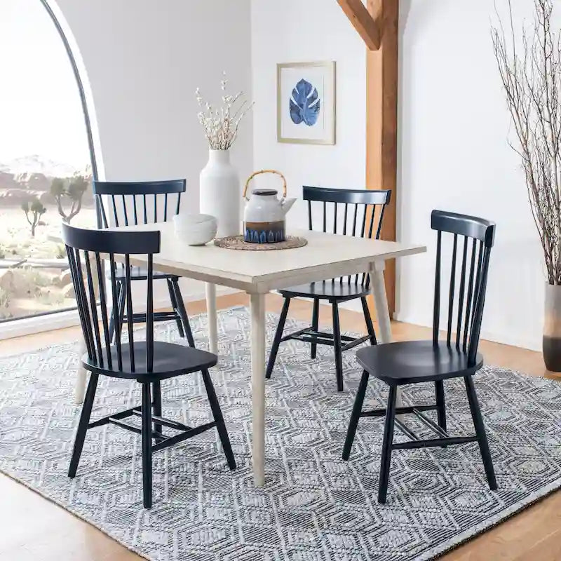 Sedia da pranzo rustica con schienale a fusi (Set di 2) - 53L x 53P x 91H cm