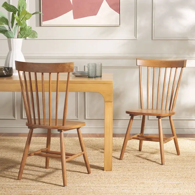 Sedia da pranzo rustica con schienale a fusi (Set di 2) - 53L x 53P x 91H cm