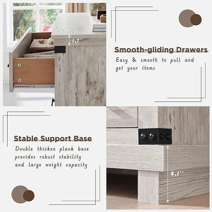 Comò a 6 cassetti con cassettiera in legno