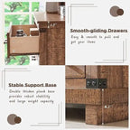 Comò a 6 cassetti con cassettiera in legno