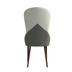 Sedia da pranzo in legno massello con rivestimento in pelle e design bicolore