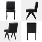 Sedie da pranzo imbottite in similpelle con gambe in legno a V