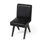 Sedie da pranzo imbottite in similpelle con gambe in legno a V