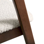 Sedie da pranzo in legno bouclé di metà secolo (set da 2)