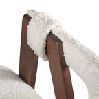Sedie da pranzo in legno bouclé di metà secolo (set da 2)