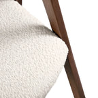 Sedie da pranzo in legno bouclé di metà secolo (set da 2)