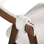 Sedie da pranzo in legno bouclé di metà secolo (set da 2)
