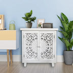 Mobile Contenitore di Design con 2 Ante Intagliate – 70 x 35,8 x 77 cm